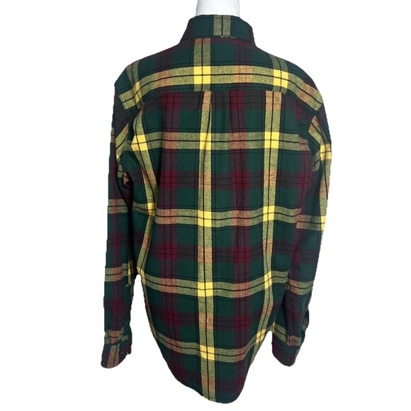 LL Bean Shirt Men's Red Green Scotch Plaid Flannel Traditional Fit Button Up Med - Picture 2 of 10